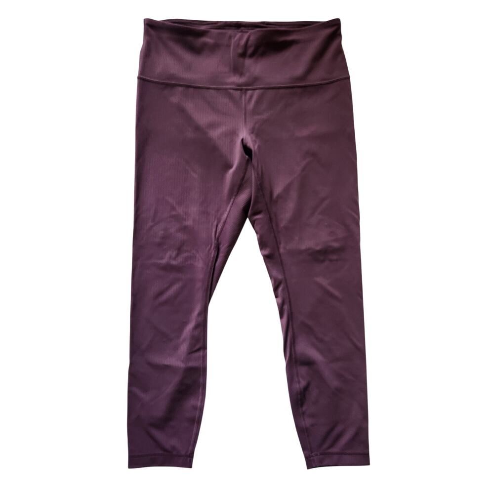 Lululemon Wunder Train Ribbed Tight 25" Leggings Grape Thistle Purple Women's 12